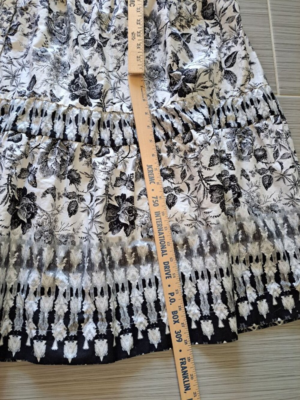 Abercrombie & Fitch Womens Floral Black White Maxi Dress Belted Waist Large Tall - Picture 14 of 14